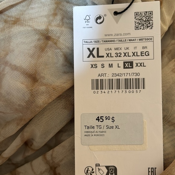 Zara Ruched tulle top - Picture 3 of 3